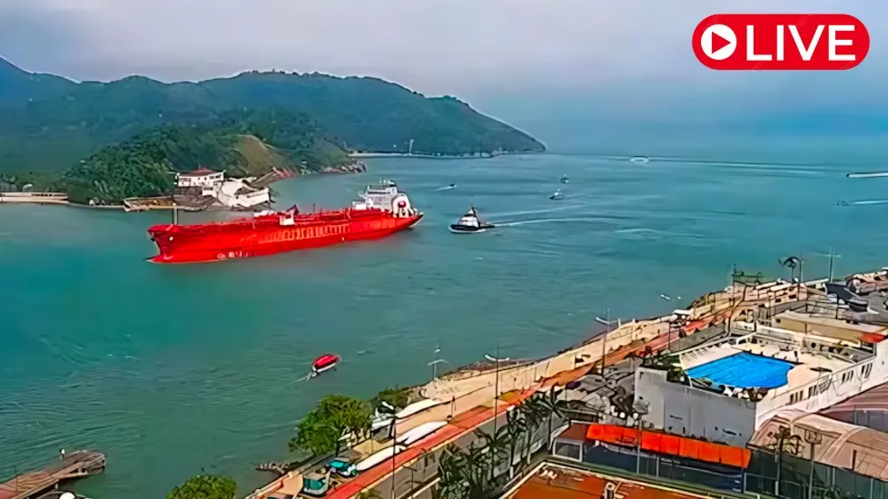 Entrance to the Port of Santos Canal Live Cam